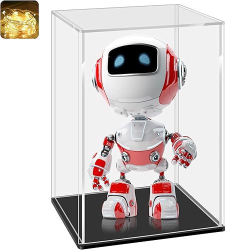 LANSCOERY - Caja de exhibición de acrílico transparente para armar mostradores, organizadores de cubos, soportes a prueba de polvo, caja de