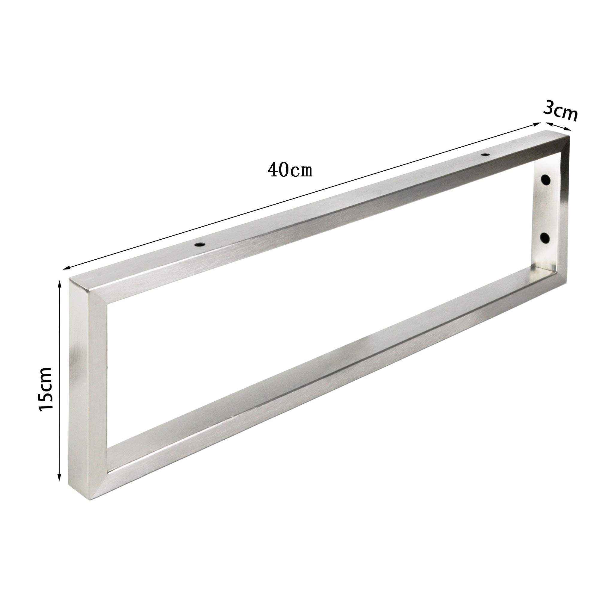 Montixx® Wall console & towel holder set of 2 rectangular stainless steel for basin holder/base for water table top and washbasin l 45 cm x h 15 cm