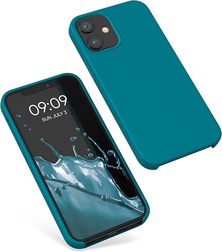 Miniatura 8 de kwmobile Funda compatible con Apple iPhone 12 mini - Funda de silicona TPU con acabado suave - Blue Reef
