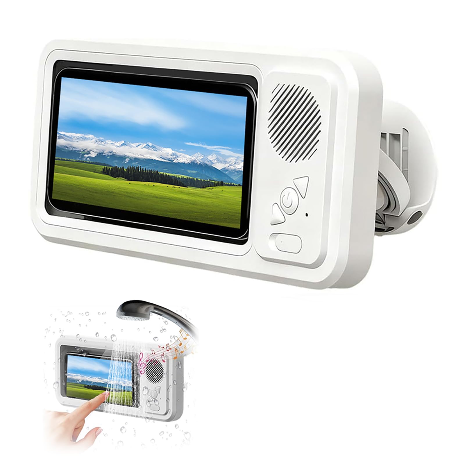 Wall Mount Shower Phone Holder Waterproof,Bathroom Accessories,Waterproof Phone Case,Shower Phones Holder With Speaker,360° Rotation,Suction Cup