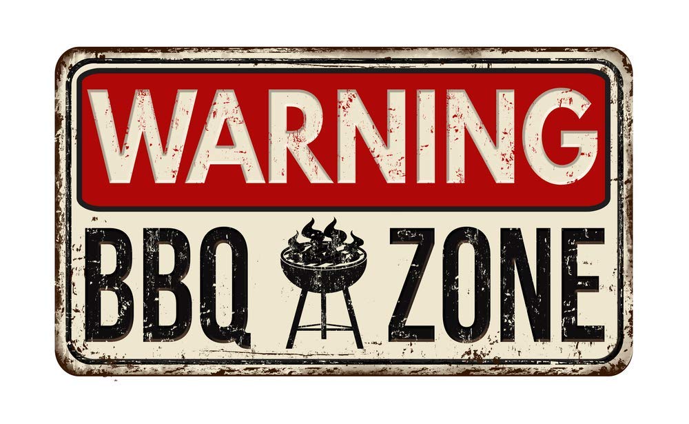 5 Ace Warning BBQ Zone Poster Sticker|Inspirational poster|Motivational |Poster about life|Poster for living room,bed room,home,gym,office|self adesive poster