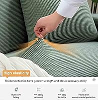 Vista 4 de Stretch Sofa Slipcover 1-Piece Sofa Cover Furniture Protector Couch Soft with Elastic Bottom for Kids, Polyester Spandex Jacquard Fabric Small Checks