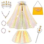 Meland Princess Dress up Clothes for Little Girl, 11Pcs Princess Cape with Crown,Princess Dresses for Girl 3-8 Birthday Gift