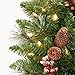 Amaoasis 24 Inch Artificial Pre-Lit Christmas Wreath, Mixed Pine Decorated Frosted Berries, Pinecones, 50 LED Lights with Timer, Battery Operated, Holiday Decoration for Front Door, Outdoor