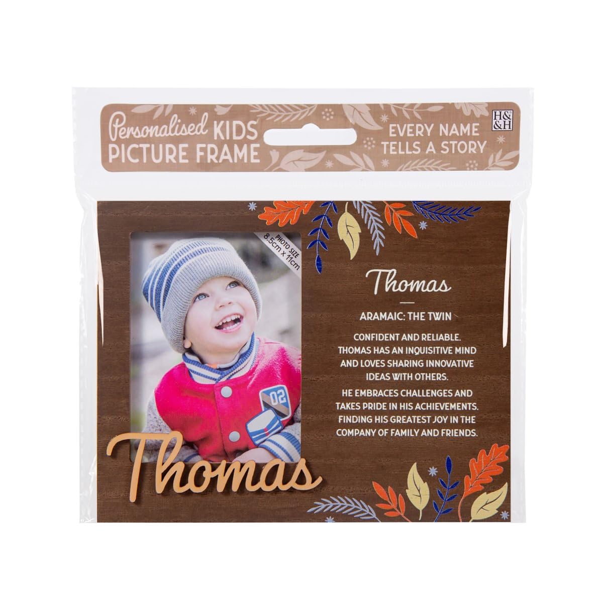 History & Heraldry - Child's Picture Frame - Thomas - 8.5cm - Brown