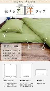 Amazon｜LUCK 布団カバー 4点セット ダブル 洋式 ネイビー 寝具