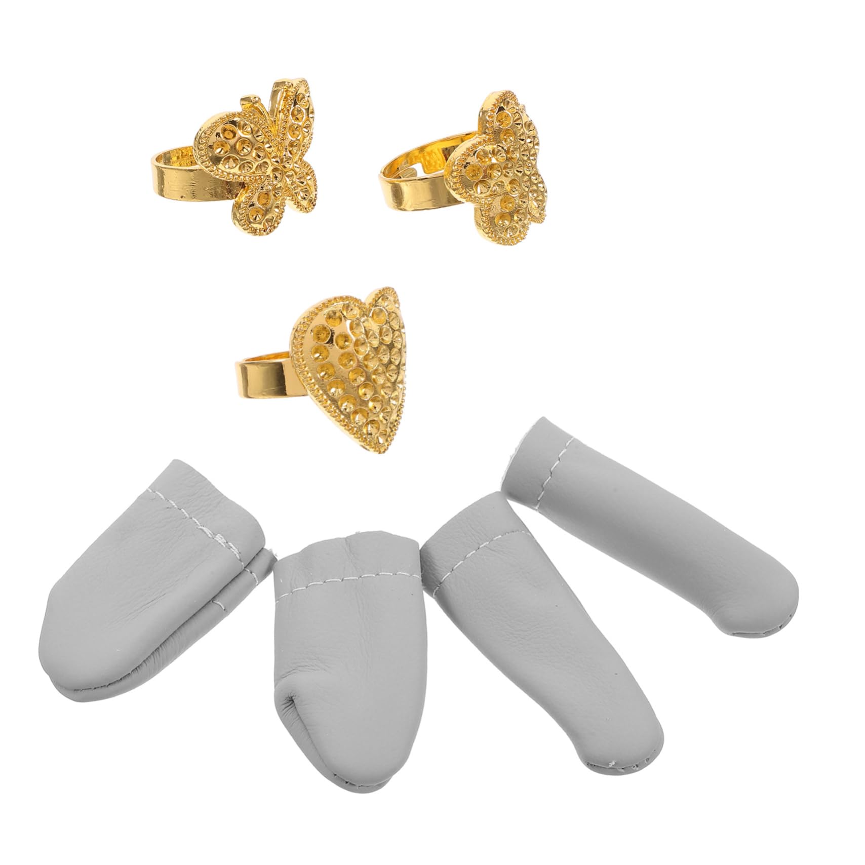 DOITOOL Finger Thimble for Hand Sewing Metal Thimble Rings Durable and Comfortable for All Sewing Tasks Random Color