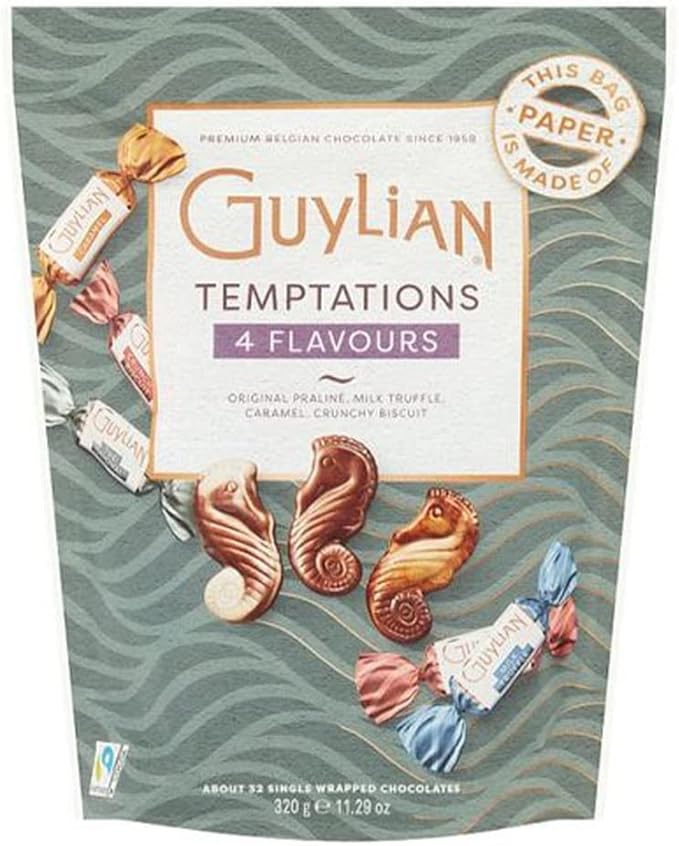 Guylian Belgian Chocolate Temptation 4 Flavours, Original Praline, Milk