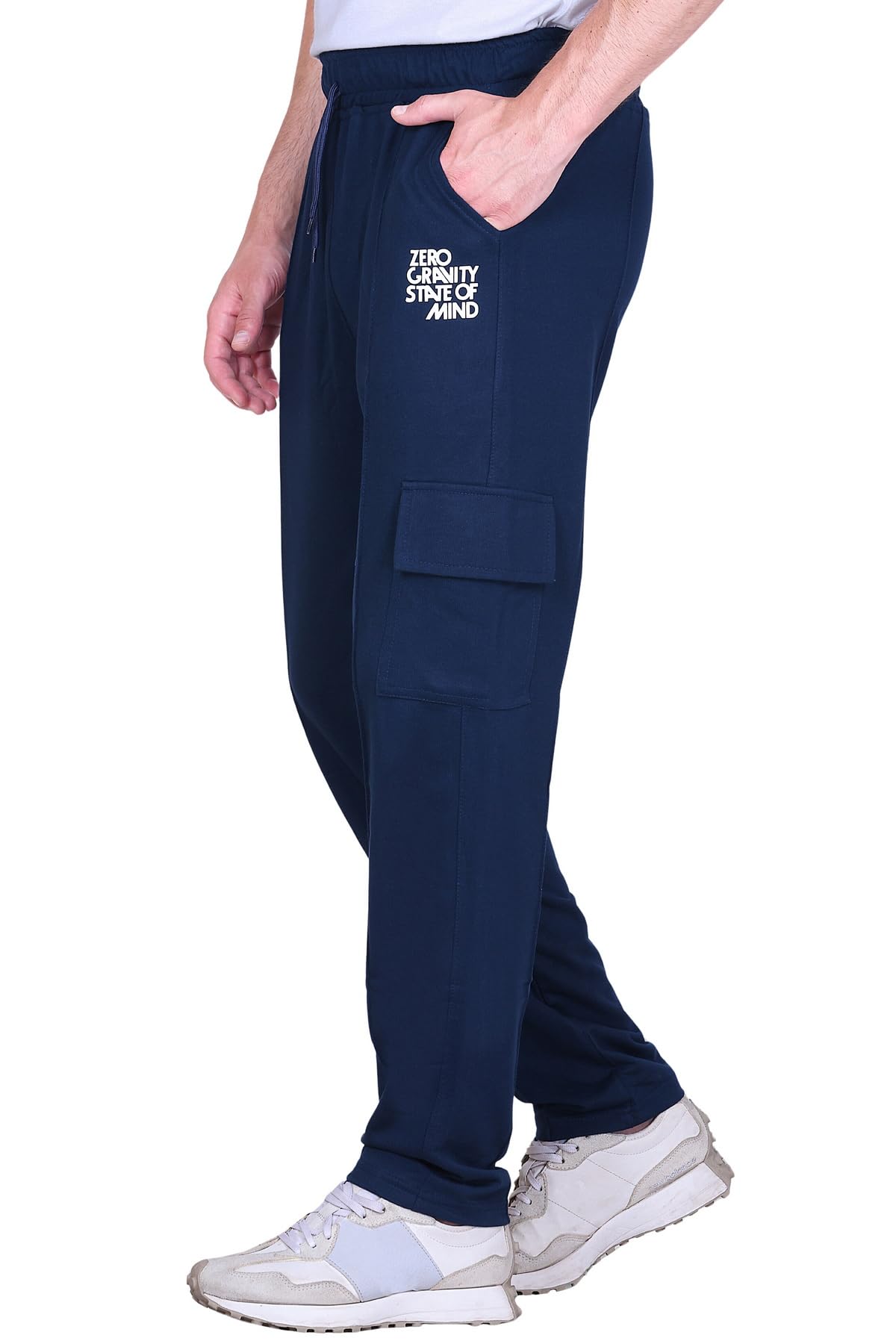 jinxer Men’s Cotton Loop Knit Cargo Joggers with Pockets, High Rise Drawstring Track Pants for Gym, Lounge and Casual Wear-picture-45
