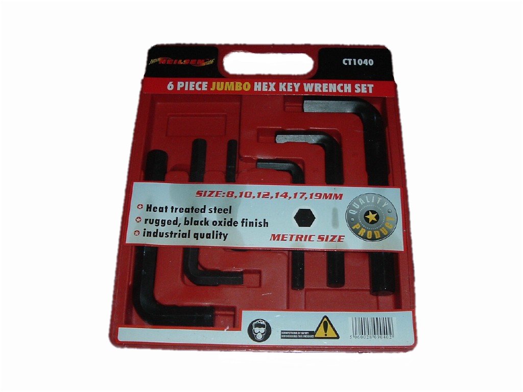 LARGE HEX / ALLEN KEY SET 8mm 10mm 12mm 14mm 17mm 19mm jumbo wrench