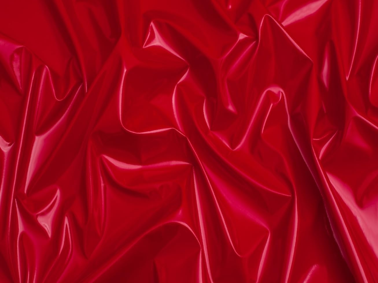Minerva Red Glossy Pvc Vinyl Fabric - Per Metre