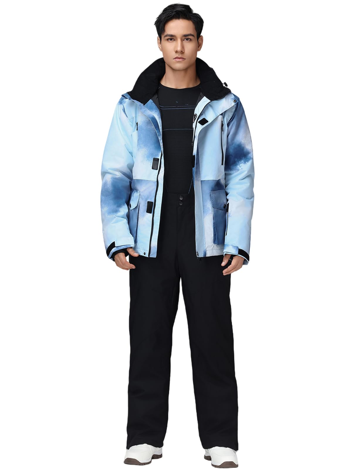 Chaqueta de esquí para hombre y pantalones conjunto, Impermeable de Montaña Chaqueta de Esquí,Cálida chaqueta de esquí y pantalones,para senderismo, caza, pesca, escalada, camping