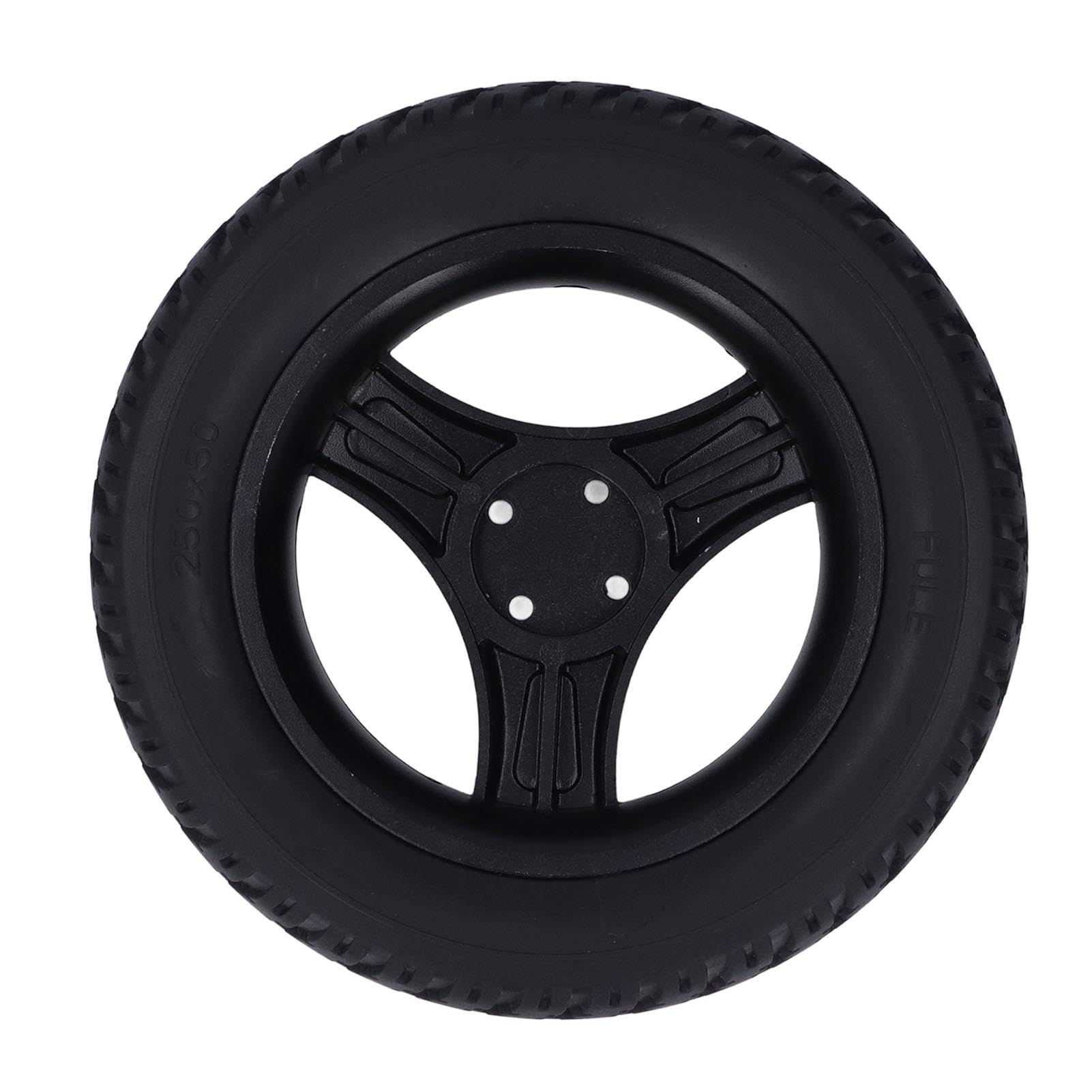 Ruota Girevole per Sedia A Rotelle da 250 mm, 250*50mm 4 Fori Antiscivolo Senza Gonfiaggio Ruota In PU Mozzo In Lega di Acciaio Ruota Girevole Antideflagrante, Pneumatico per Sedia A Rotelle Elettrica