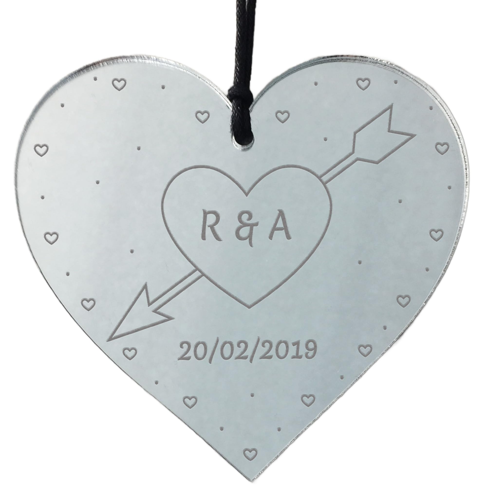 Red Ocean Valentines Day Engraved Acrylic Heart Personalised Gift For Boyfriend Girlfriend Husband Wife