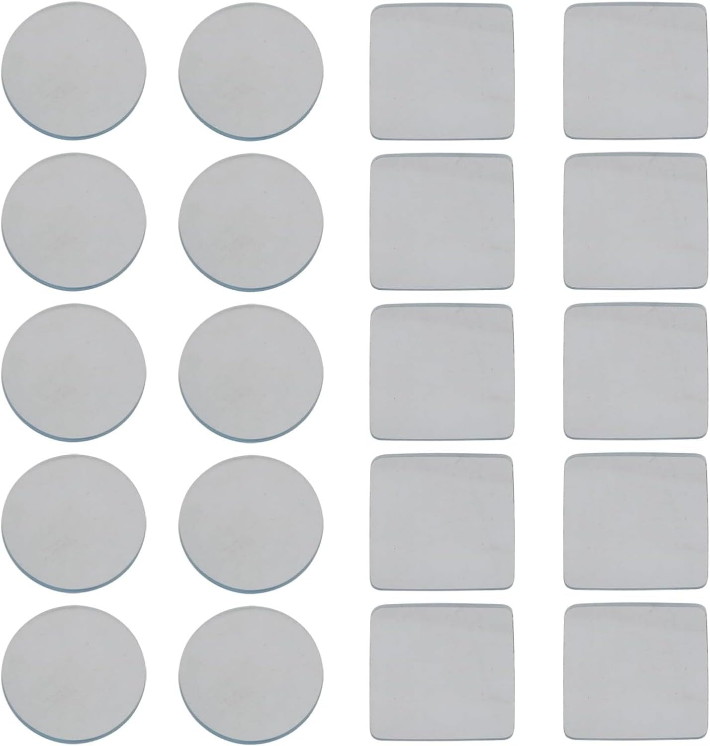 XIUNYIE 20 Glass Table Bumpers Round and Square Self Adhesive Transparent Rubber Non Slip Mats for Dining Coffee Tables Workstations Conference Table Protection