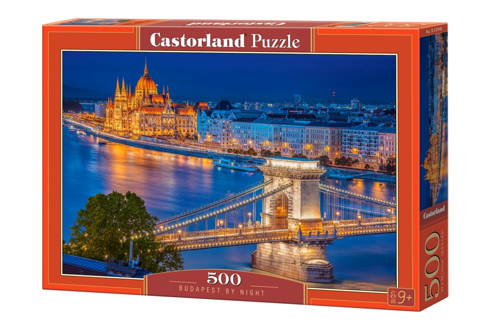 500 Piece Jigsaw Puzzles, Budapest by Night, Hungary, Riverside, City at Night, Adult Puz…