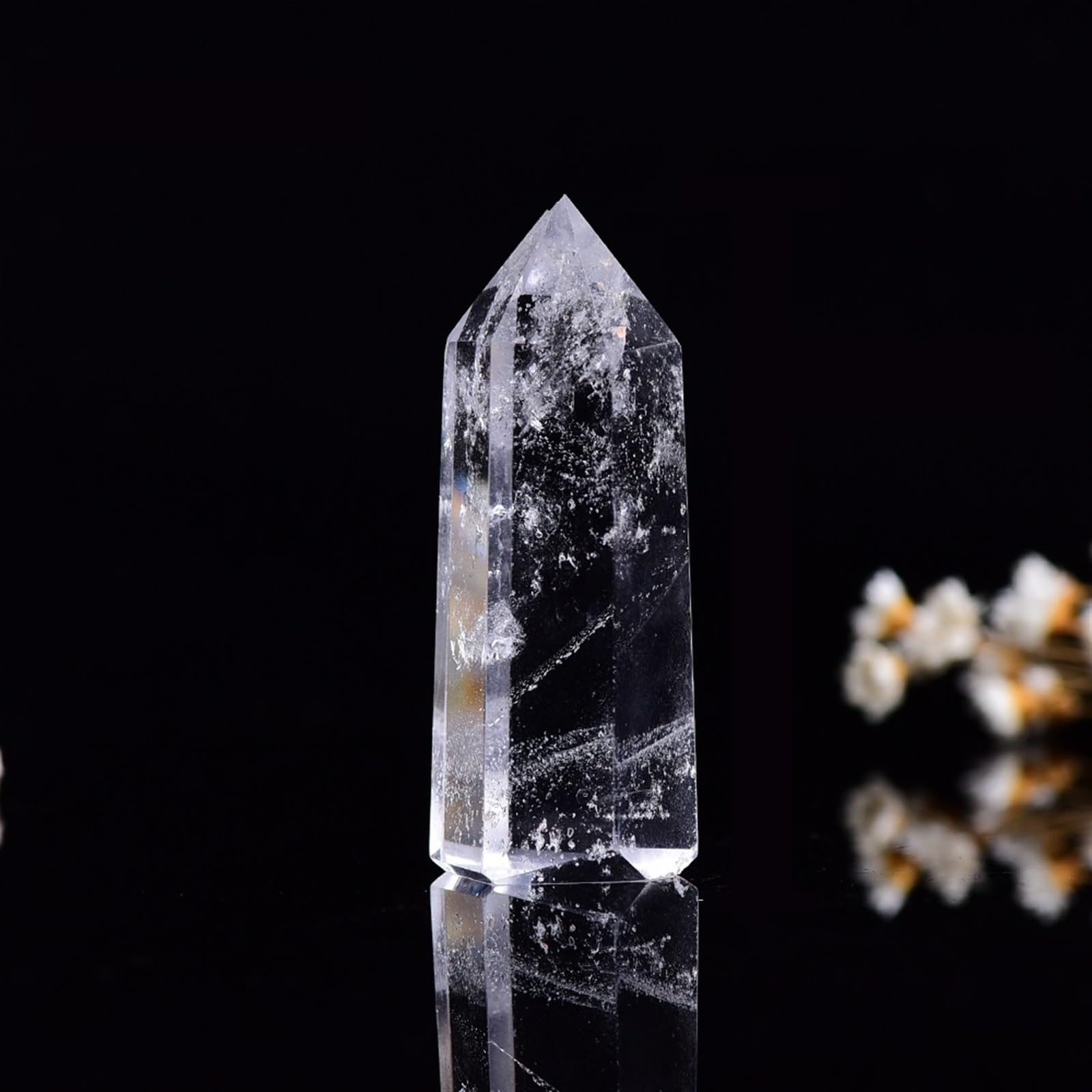 AUOQKQUT 1pcs Clear Quartz Crystal Single Pointed Column Decor Gifts Pendants Collectables Ornaments (Color : 60-70mm) AUOQKQUT