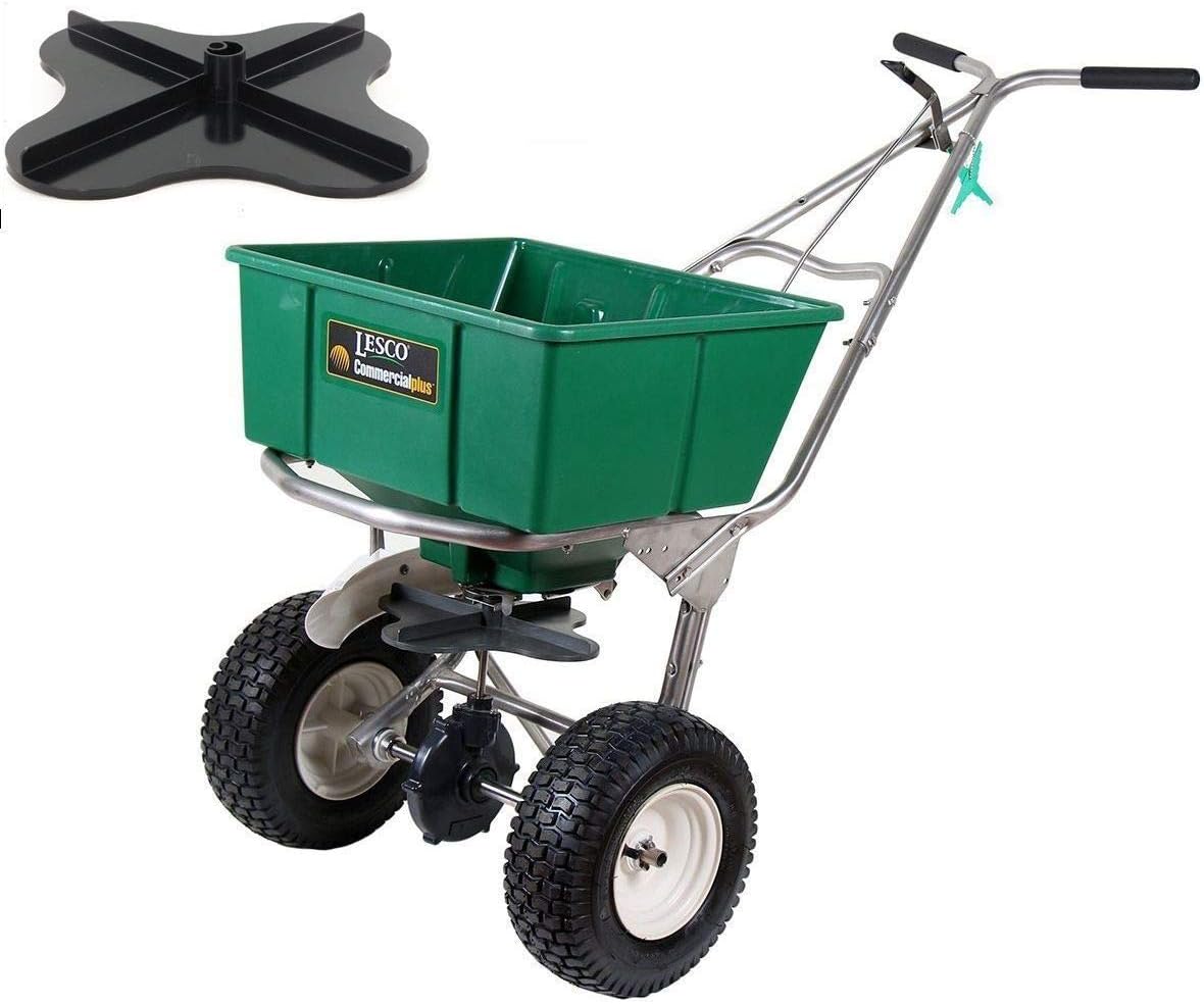 Lesco101186 High Wheel Walk-Behind Fertilizer Spreader with Ultra Plus Impeller (Bundle, 2 Items)