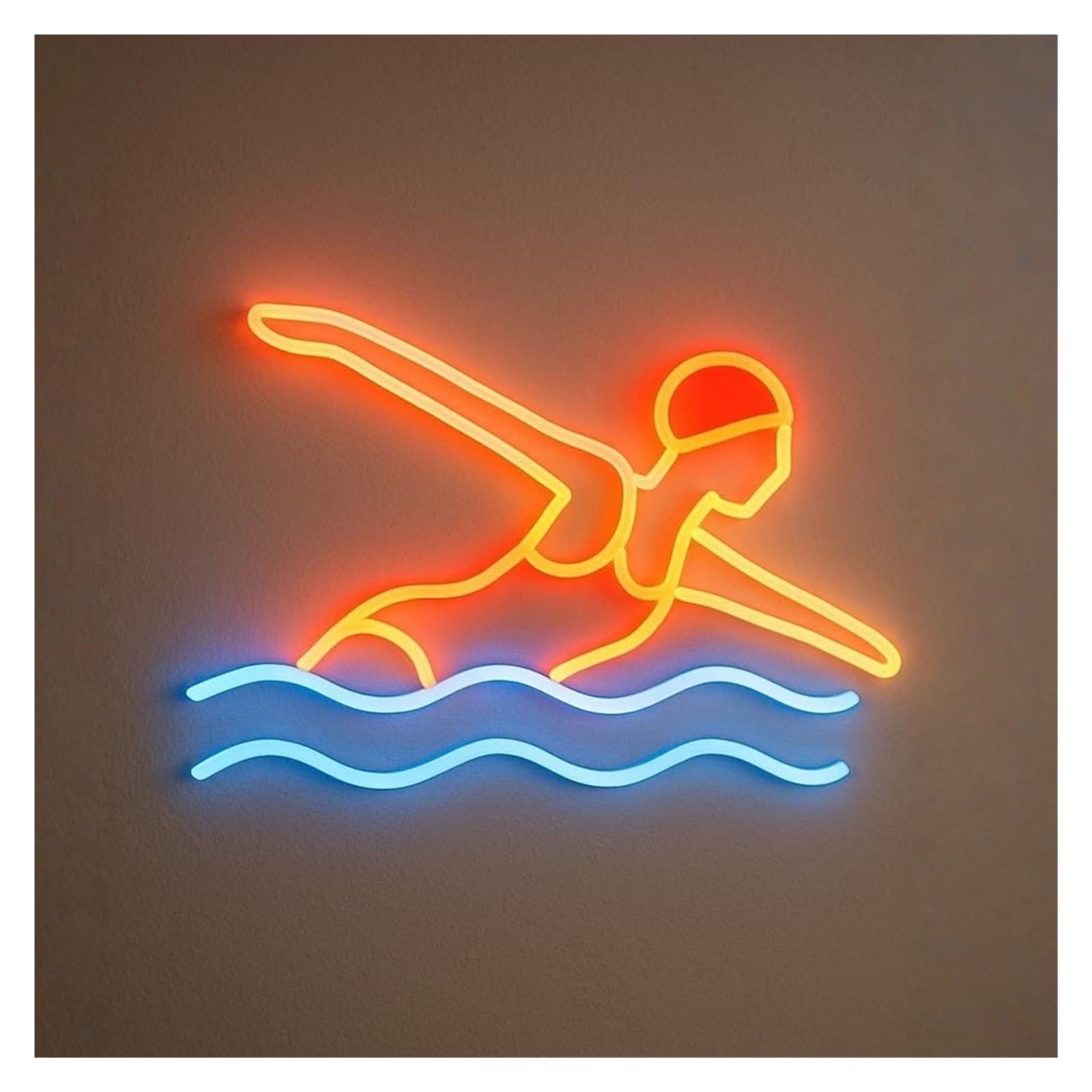 RONGCH Hanging Art Signs Swim Neon Sign Swimming LED Light Dimmable for Swimmer Schools Club Gym Athlete Complexes Decor 45cm