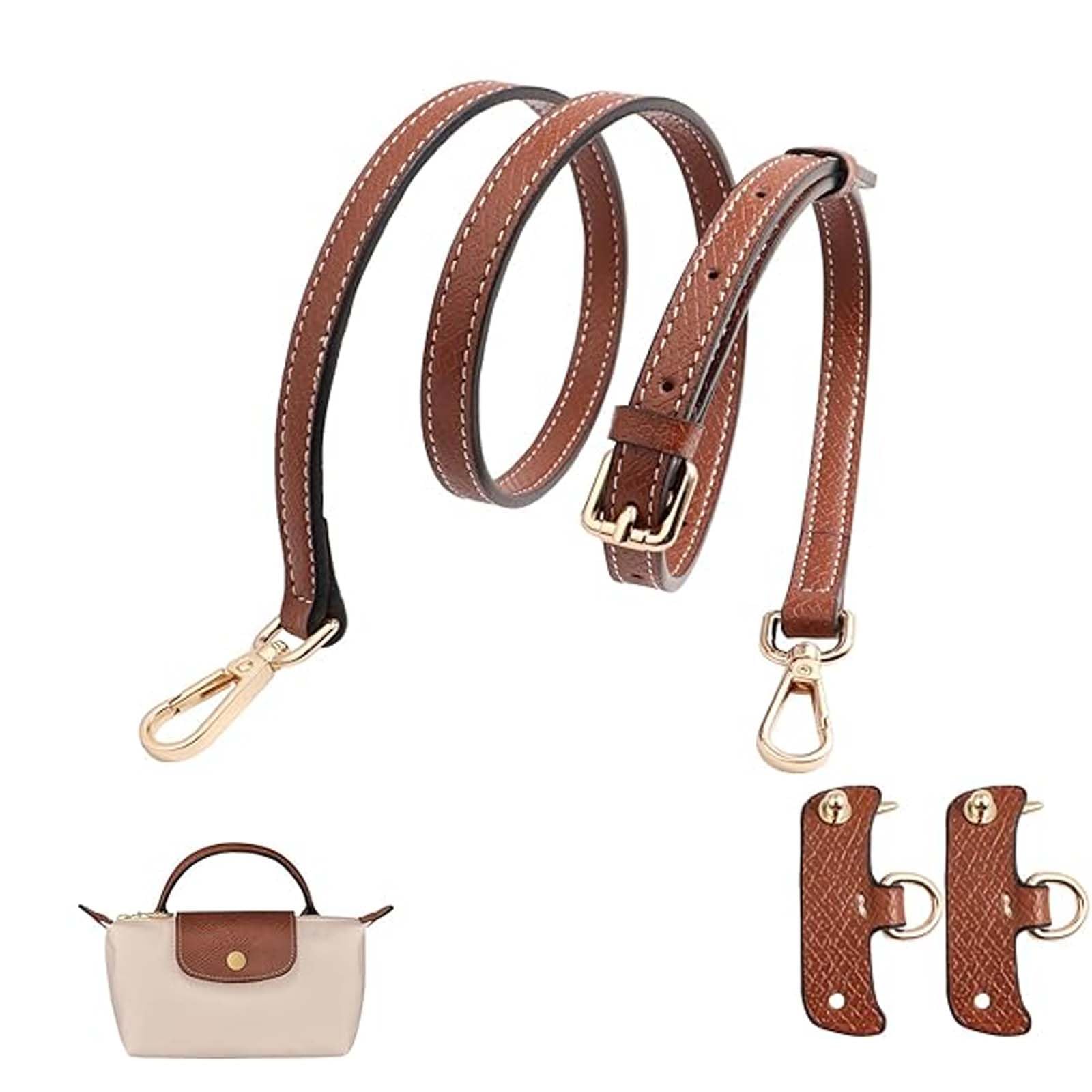 Bag Strap, Adjustable Shoulder Strap for Hand Purse and Sling Bags, Leather Straps with Golden Buckles, 1.2 cm Wide, Compatible with Crossbody and Shoulder Bags