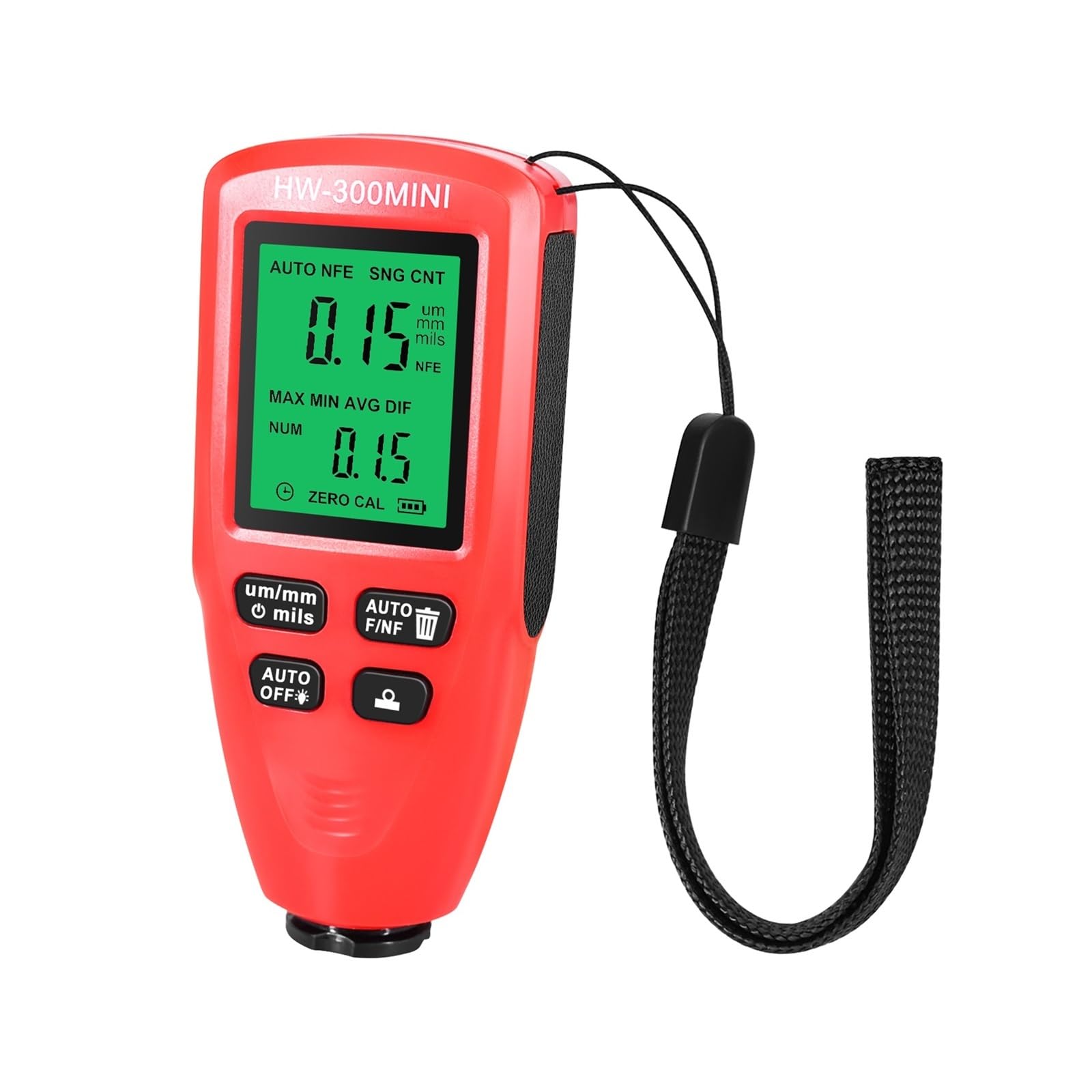 LNHHG Paint Thickness Gauge, Car Paint Film Automatic Thickness Gauge 0-2000UM Fe & NFe Coating Tester Manual Automotive Tools(Rosso)