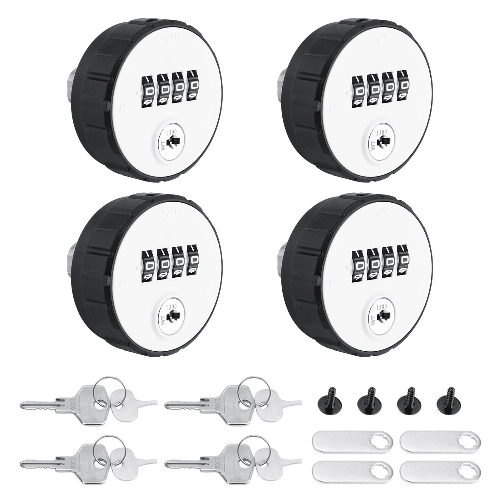4 Confezione Combinazione Cabinet Lock, Serratura Digitale con Codice in Lega di Zinco Combinazione Cam Cilindro Codificato con Chiave per Cassetti Scatola Mailbox (36 mm)