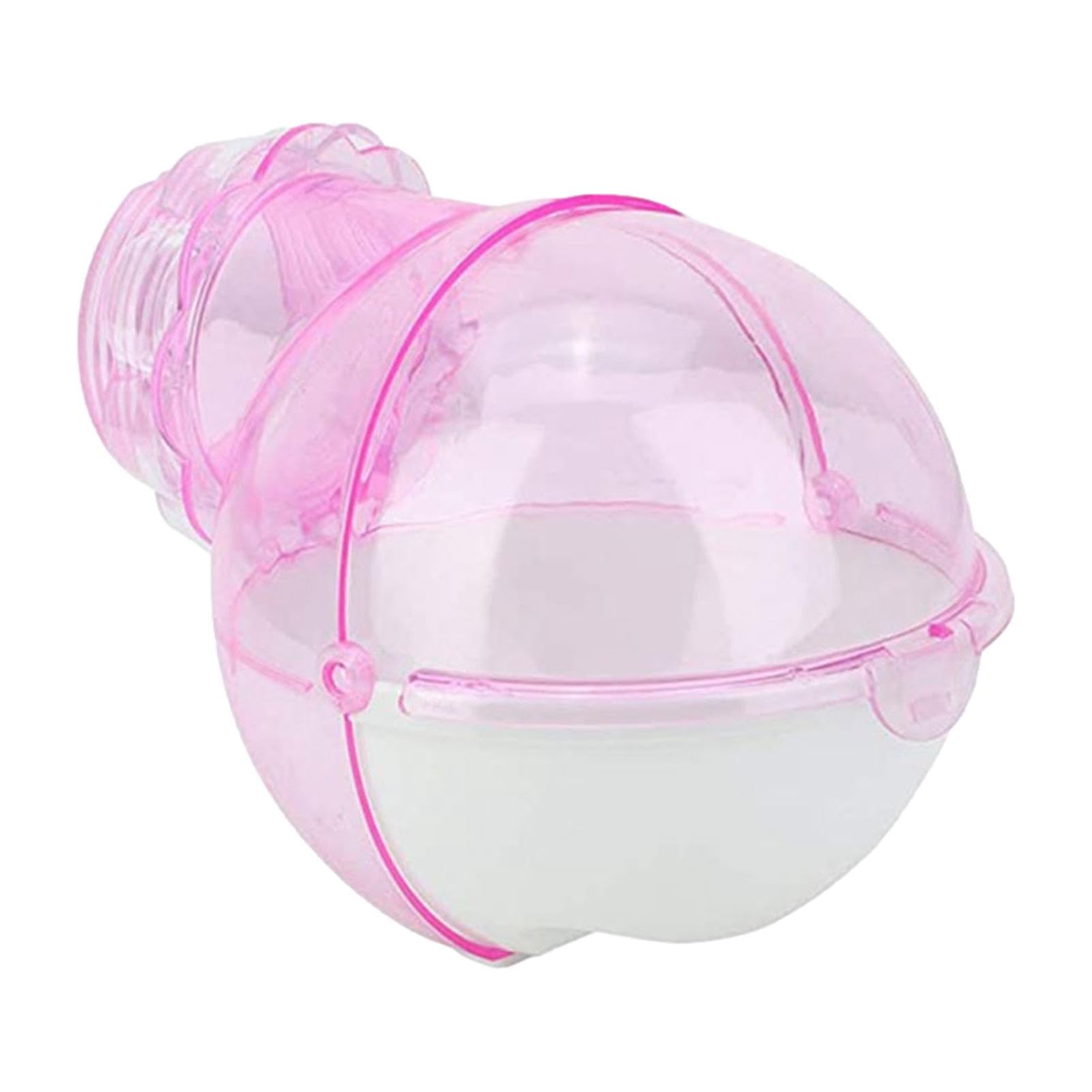 Rianpesn Pink Hamster Sand Bath Box, Removable Hamster Cage Accessories, Hamster Bathing Bowl, Transparent Hamster Toilet, Sand Bath Container For Gerbil Syrian