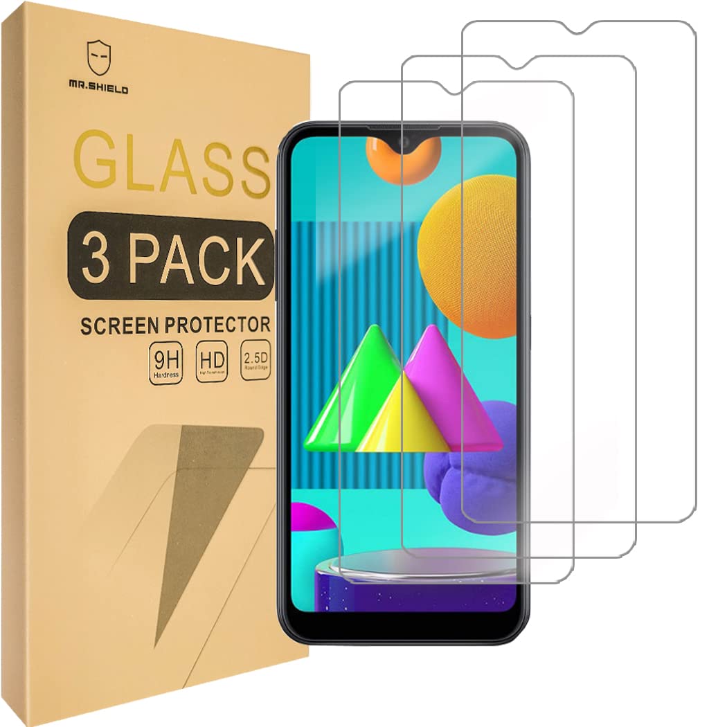 Mr.Shield [3-Pack] Designed For Samsung Galaxy A02 / Galaxy M02 [Upgrade Maximum Cover Screen Version][Tempered Glass] [Japan Glass with 9H Hardness] Screen Protector with Lifetime Replacement