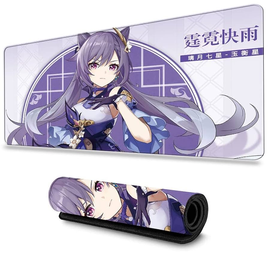 紫　等身大　マウスパッド Amazon.co.jp: 刻晴マウスパッド 大型ゲーミングマウスパッド