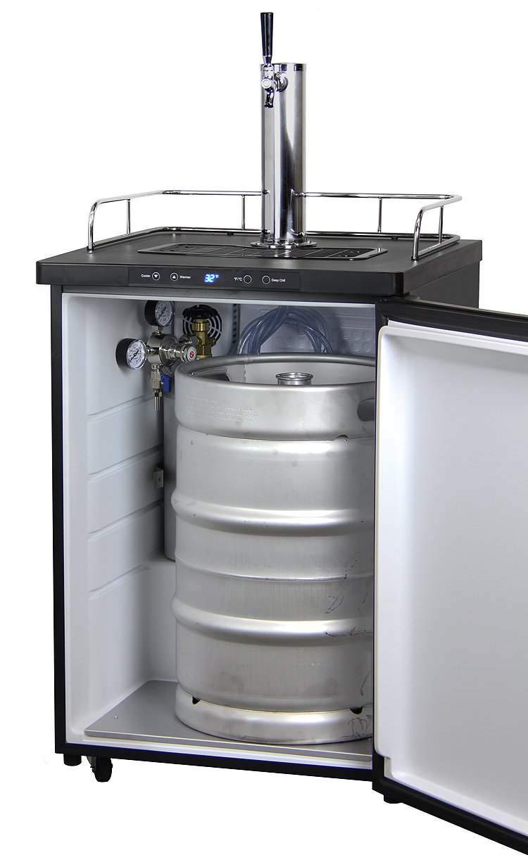Kegco K309x-1p Digital Keg Cooler - Premium Single Faucet D System Kit - Black Stainless Door on Fridge.com - View 4