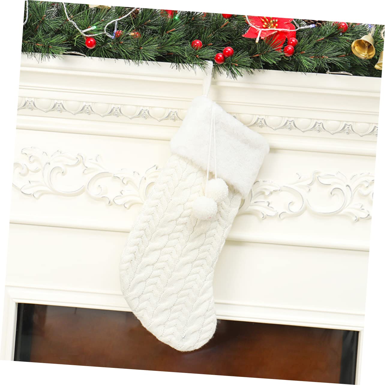 Alipis 3St weihnachtsdeko Weihnachtsfeier Weihnachtsstrümpfe Stricken Weihnachtsstrumpf weihnachtssocken Super Weihnachtssocke weihnachtsgeschenkbeutel Weihnachten Socken aufhängen Weiß