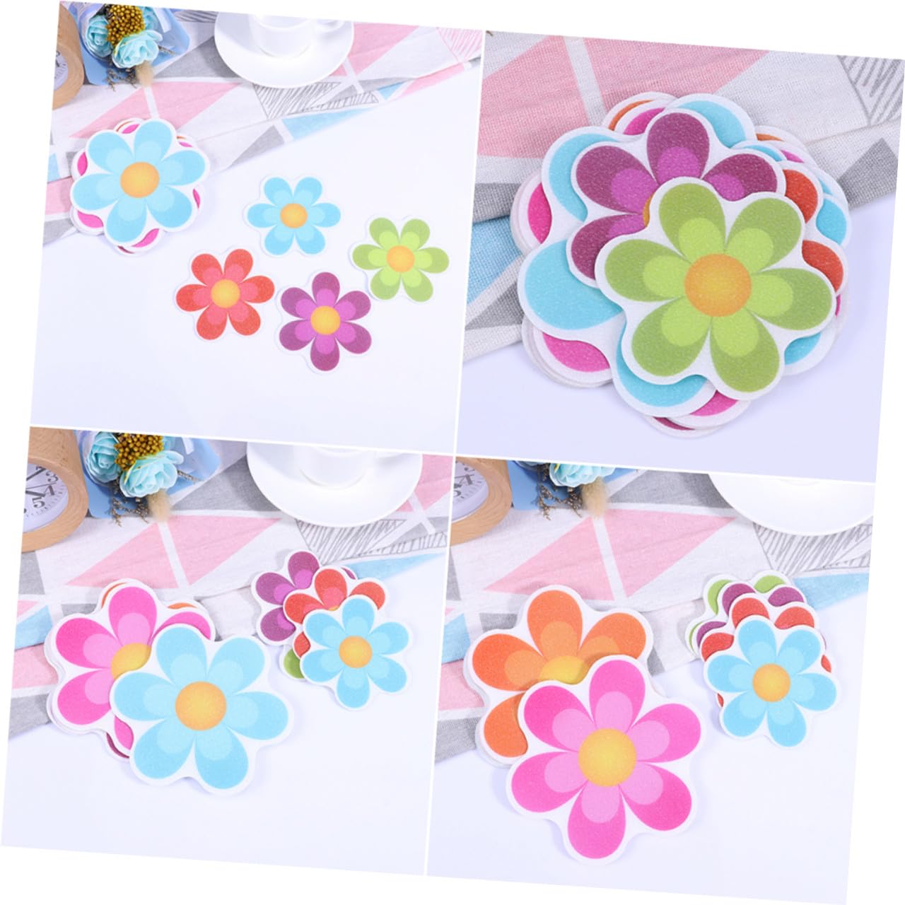 Ciieeo 57stücke Peva Aufkleber Mit Buntem Blumenmuster Für Bad Und Toilette rutschfeste Sticker Für Sicheres Zuhause Für Badezimmer Und Wc
