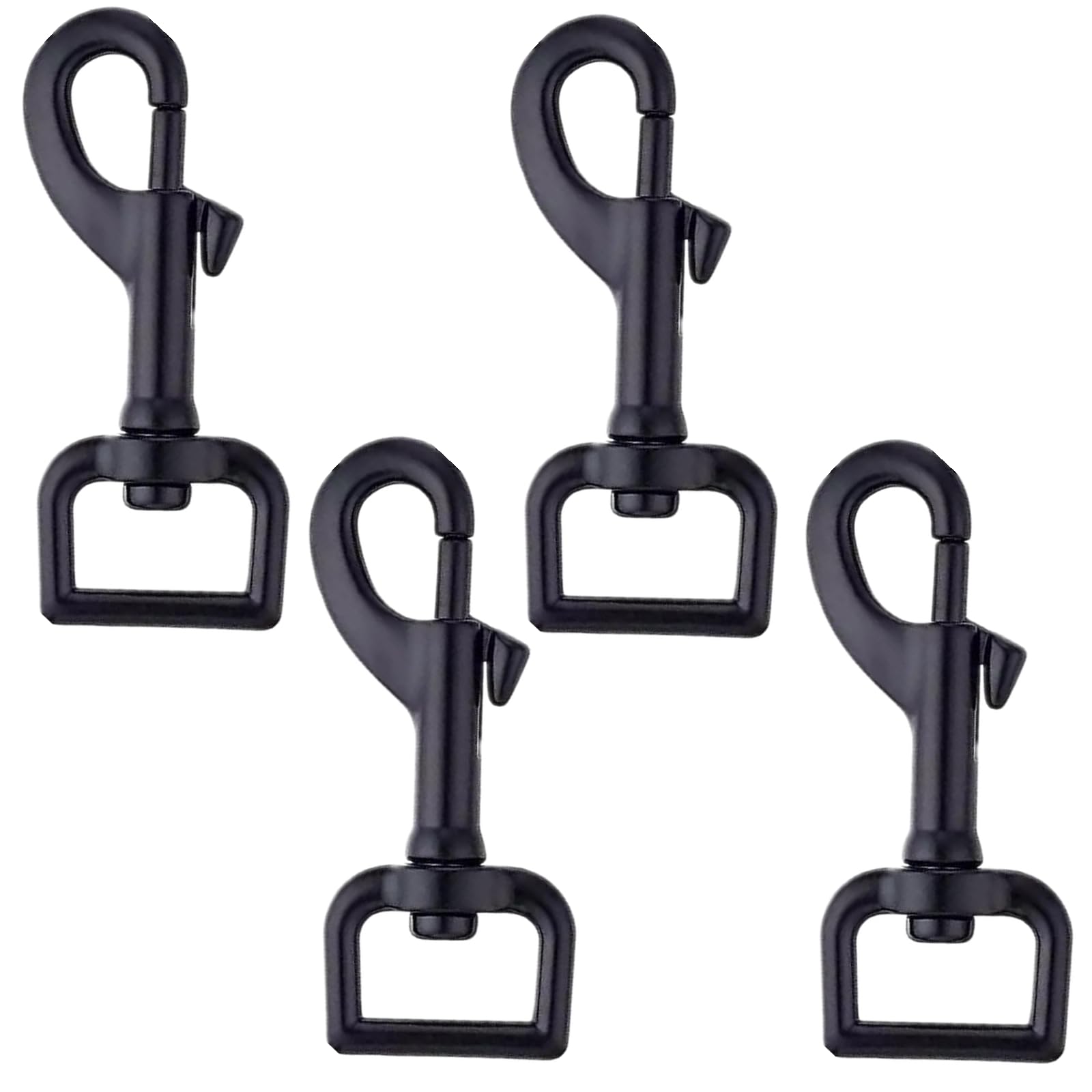 JLEivvi Rust-Proof Black 3/4'' Bolt Snap Hooks (4-Pack), Industrial-Grade Steel, 360° Swivel Eye