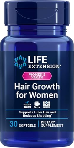 Life Extension Crecimiento del cabello para mujeres, suplemento para el crecimiento del cabello, plenitud y densidad, Ceramosides, VI-SPO, sin OMG,