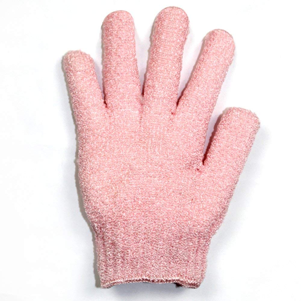 Guantes exfoliantes de lufa de baño, guantes de lavado corporal, guantes de masaje de piel, toalla de esponja de limpieza profunda, cepillo de piel muerta, spa de lujo, pesado con cordón, 2 pares