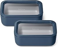 Vista 32 de Caraway Set de 2 piezas de recipientes de vidrio para almacenamiento de alimentos - (2) recipientes de vidrio de 1.75 tazas - Vidrio recubierto