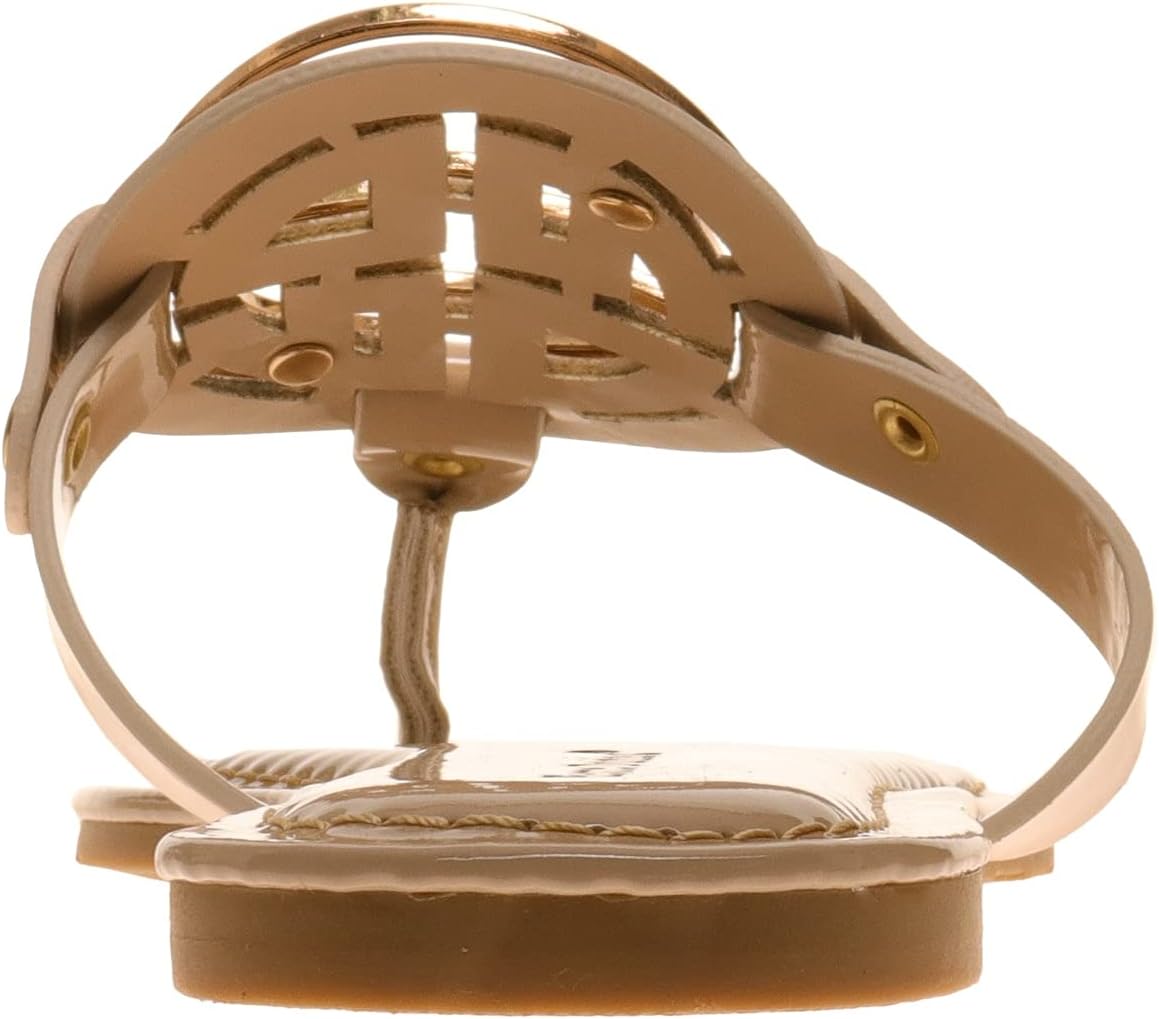 Pierre Dumas Womens Limit-20 Flat Sandal Nude Patent-24 9 - Image 4