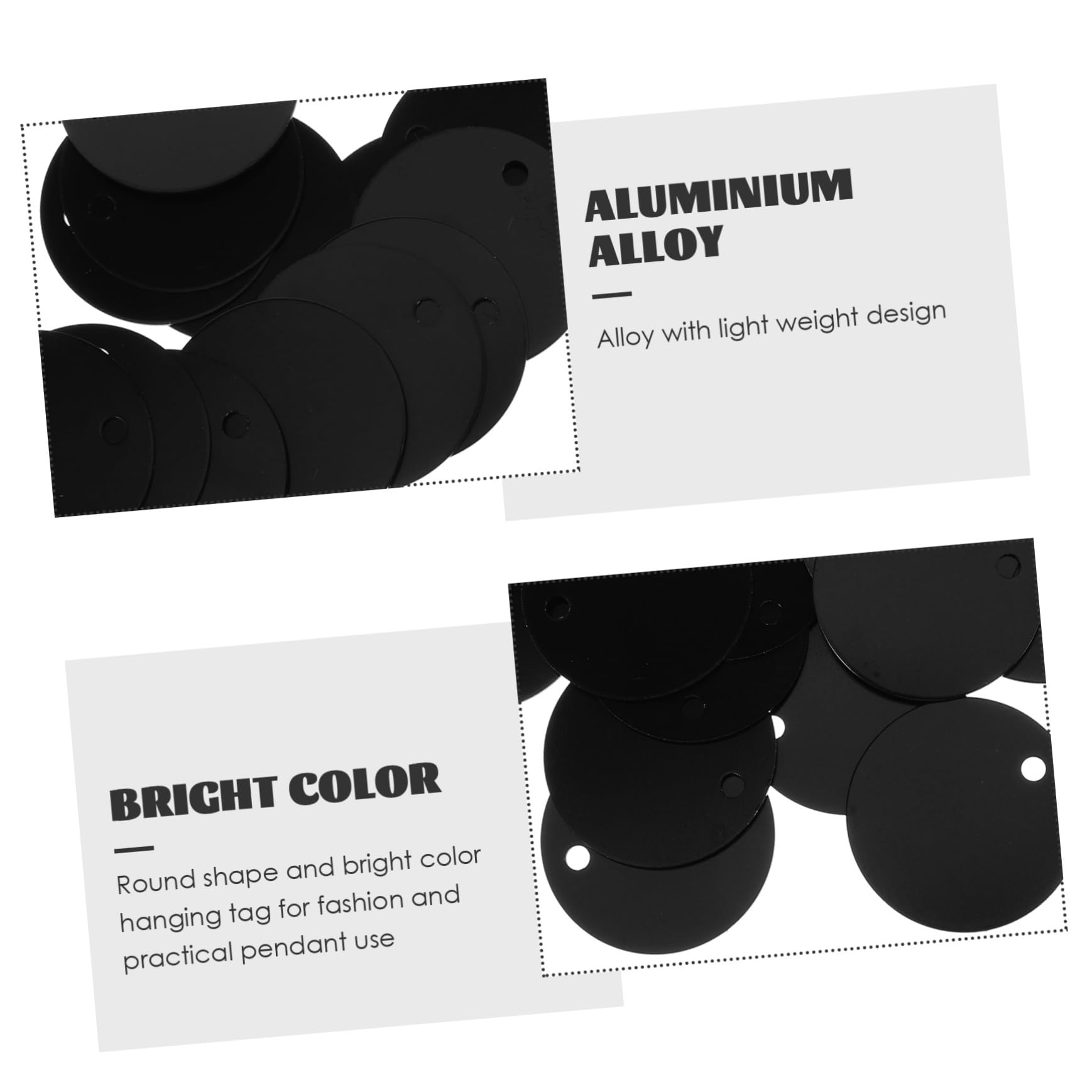 TEHAUX 250pezzi Targhette Identificative Alluminio Per Animali Domestici Medagliette Rotonde Fatte Per Incisione Accessori Personalizzabili Per Cuccioli e Cani Colore Nero