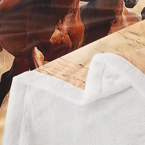 Miniatura 4 de Erosebridal Manta de forro polar para caballo de correr, manta de felpa de animales 3D, paisaje natural relámpago, manta de caballo occidental para