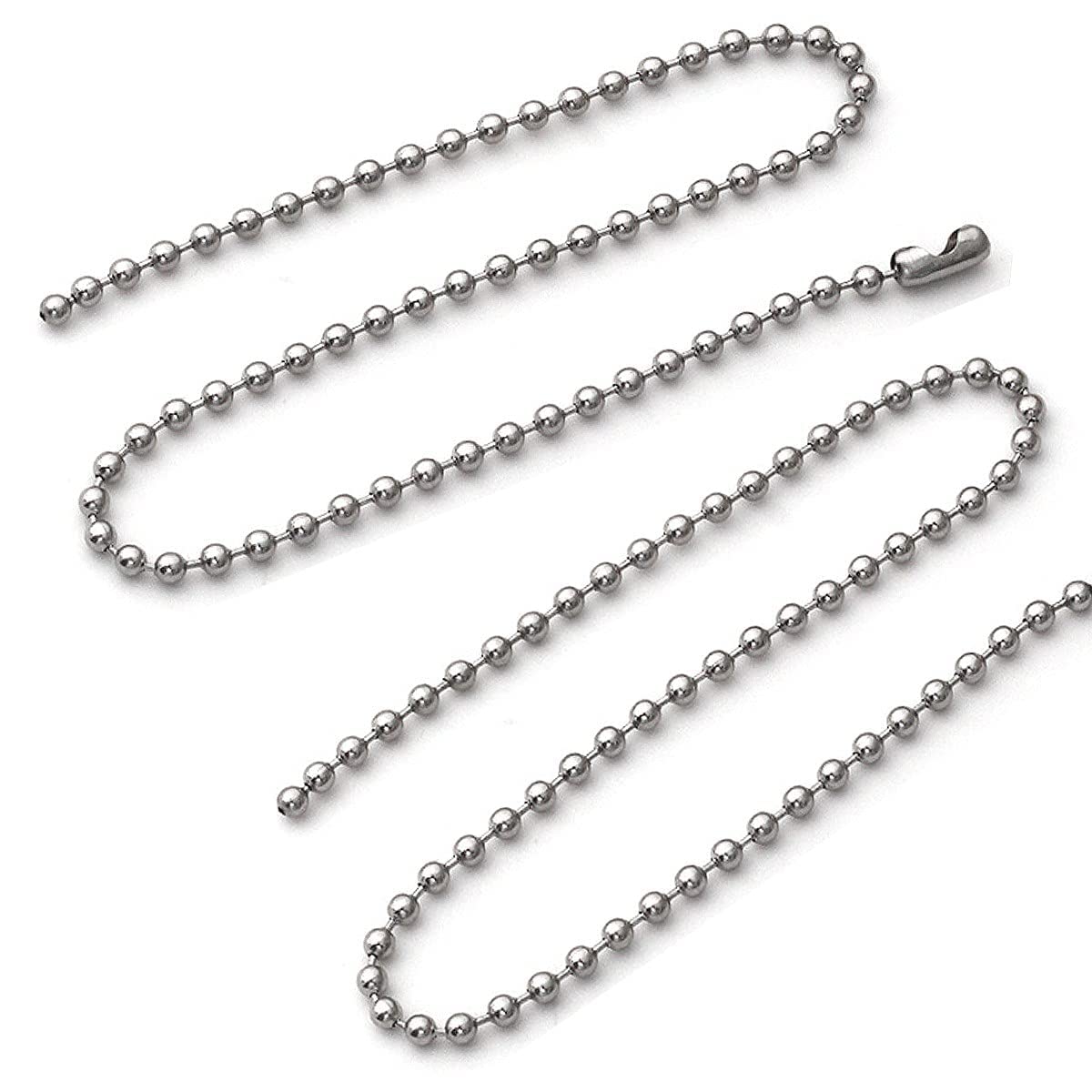 XOUDKE Catena A Sfere In Acciaio Inox 2,4 Mm - 5 Metri Con 20 Connettori - Per Gioielli Fai Da Te, Collane, Bracciali - Placcata Oro - 3