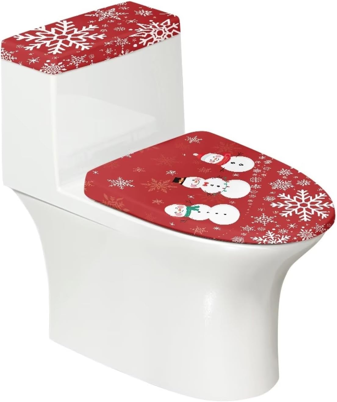 Psesaysky Snowman Christmas Toilet Lid & Tank Covers Non