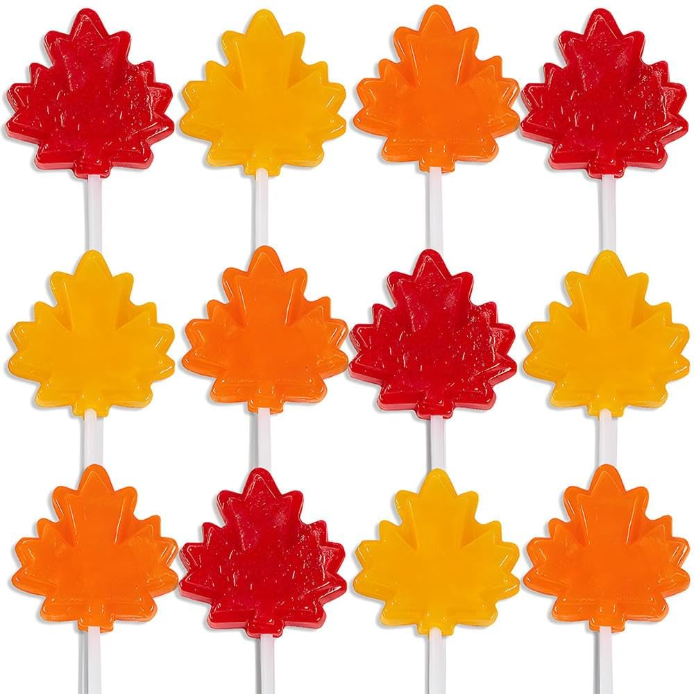 Fun Express Leaf-Shaped Lollipops - 12 Pieces, 7 oz