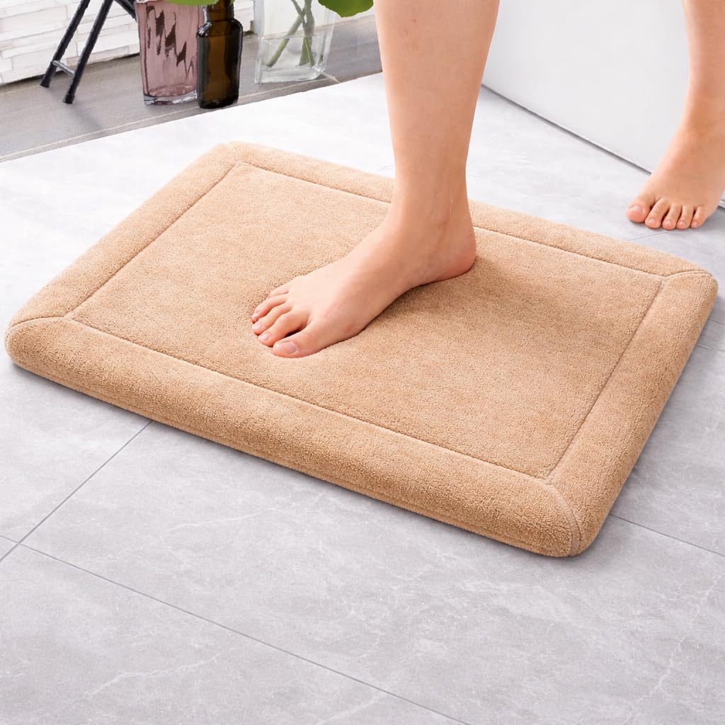 elanorhomes Memory Foam Bath Mat Anti Slip | Soft Absorbent Bathroom Floor Mat & Bath Rug for Bathroom, Bedroom, Kitchen & Door | Quick Dry Non Skid | 60 x 40 cm| 1 Piece (Sandy Shore)-image-13