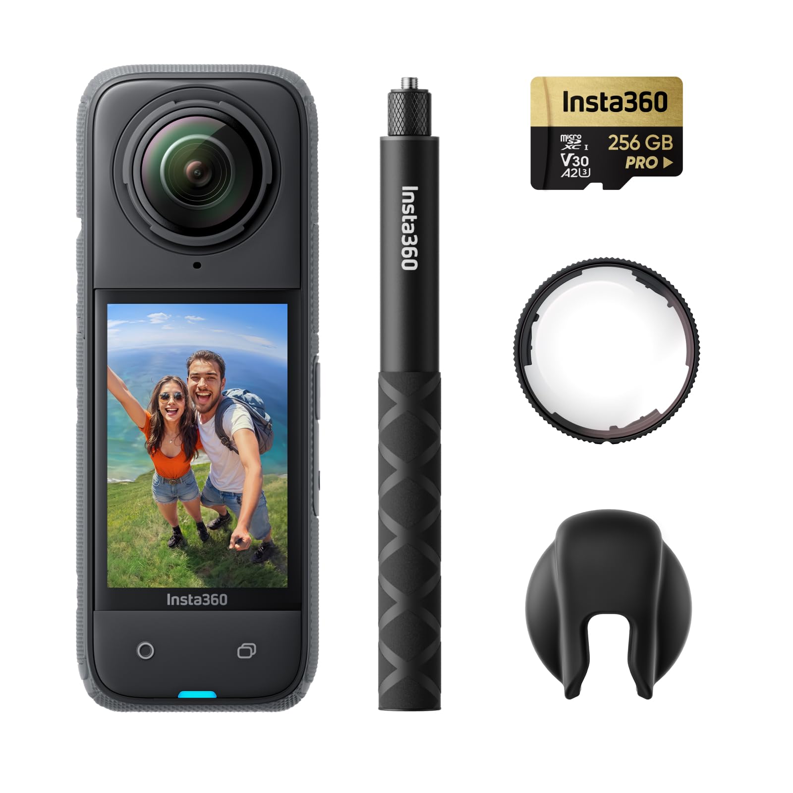 Insta360 X4 Pack Protezioni Lenti Premium - Action Cam 360° 8K Impermeabile, Video Grandangolari in 4K, Effetto selfie stick invisibile. Protezioni Lenti Rimovibili