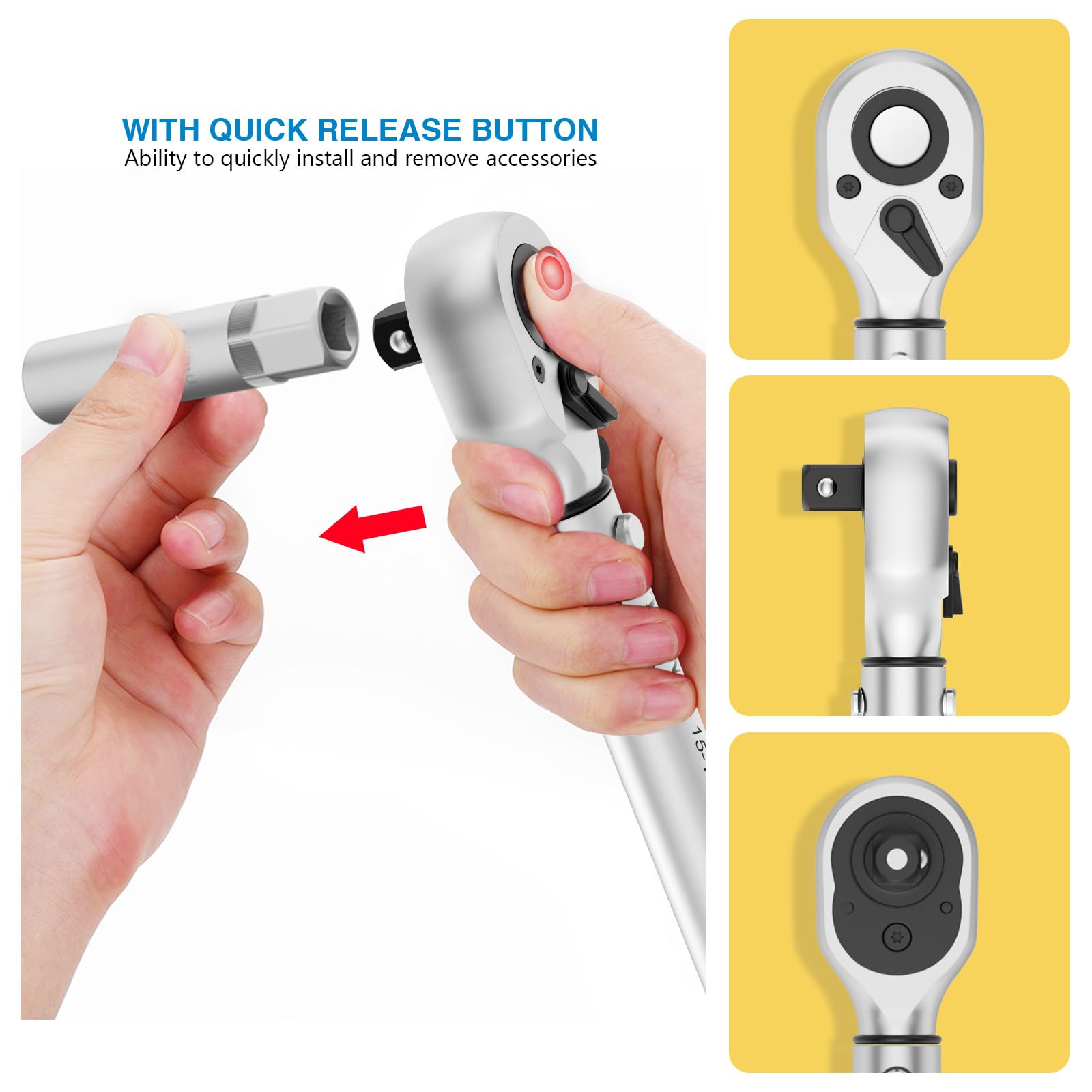 1/2-Inch 28-210N.m. Drive Click Torque Wrench Car Repair 5pcs Torque - View #3