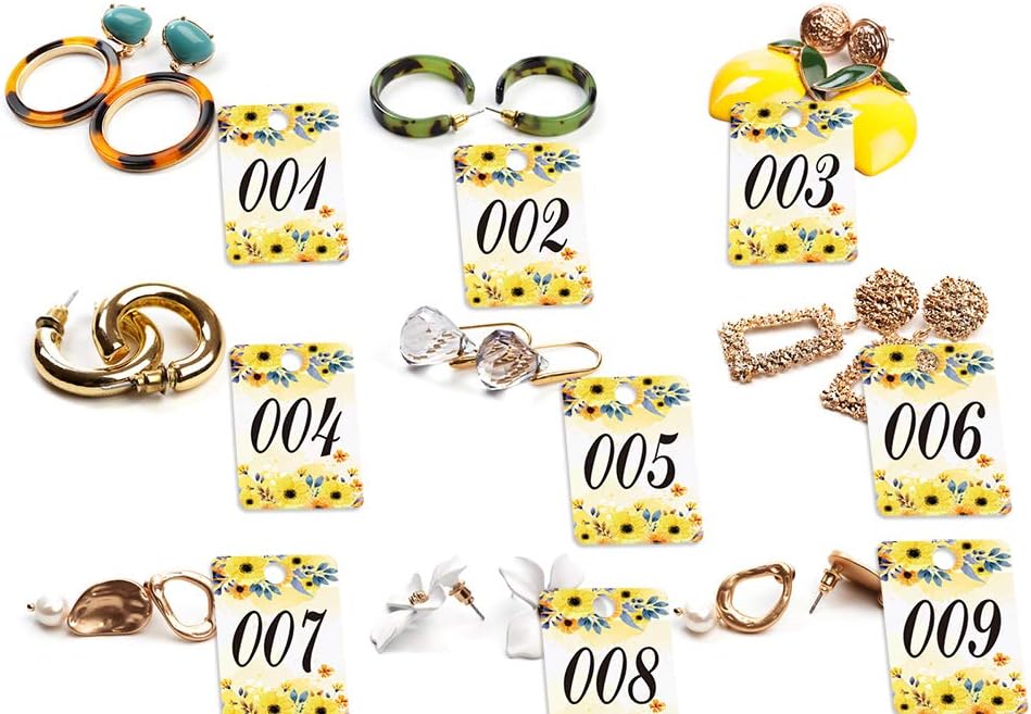 FaCraft Numbers Tags 001-100,2.17"x 3.35" Live Sale Number Card