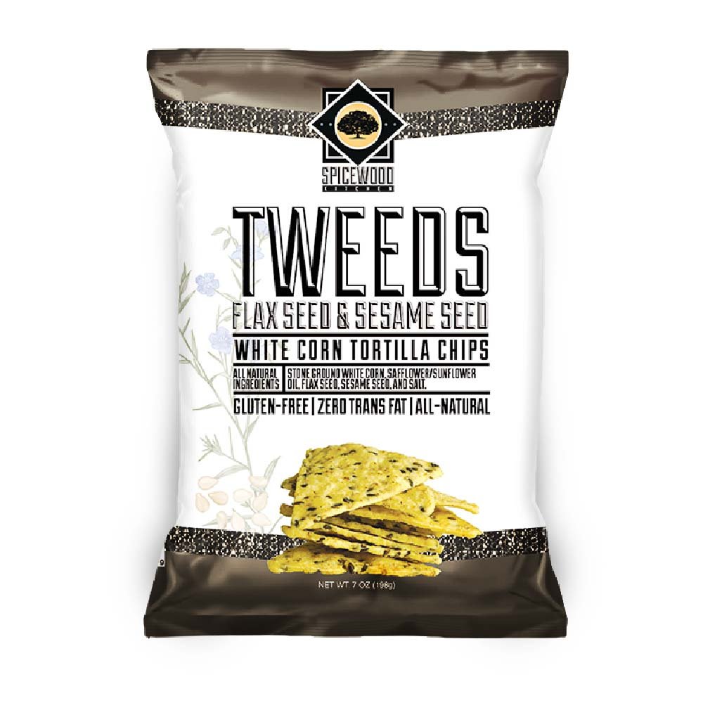 TWEEDS White Corn Chips - Gluten Free - All Natural (Flax Seed & Sesame Seed)