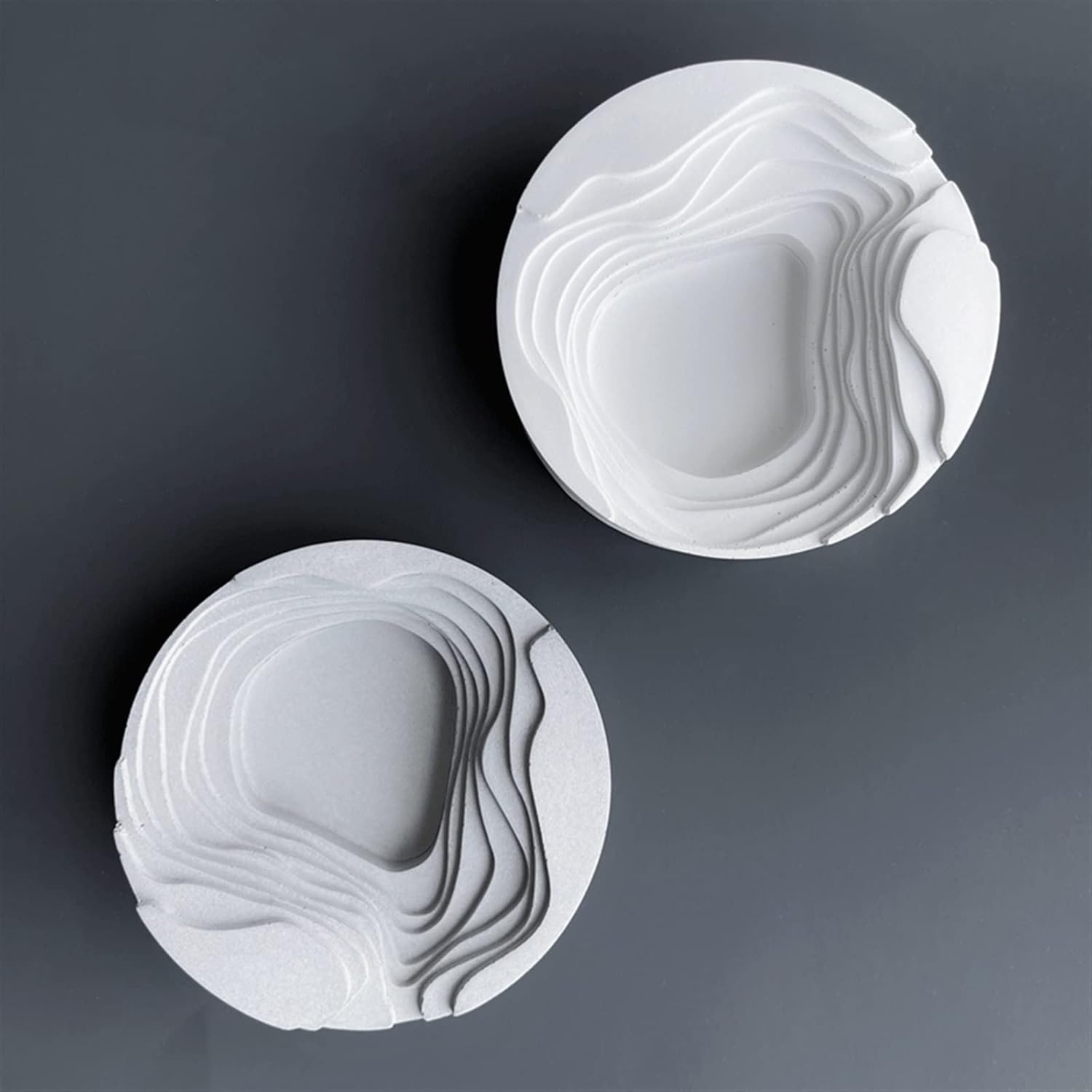 Ashtray Ladder Shaped Cement Ashtray Hotel Bar Living Room Decoration Ashtray Home Simple Modern Ashtray Unique Shape Indoors Outdoor Ash Tray(White)