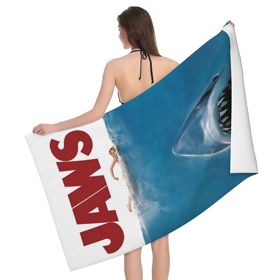 Amazon｜バスタオル Jaws ジョーズ ビーチタオル 速乾タオル