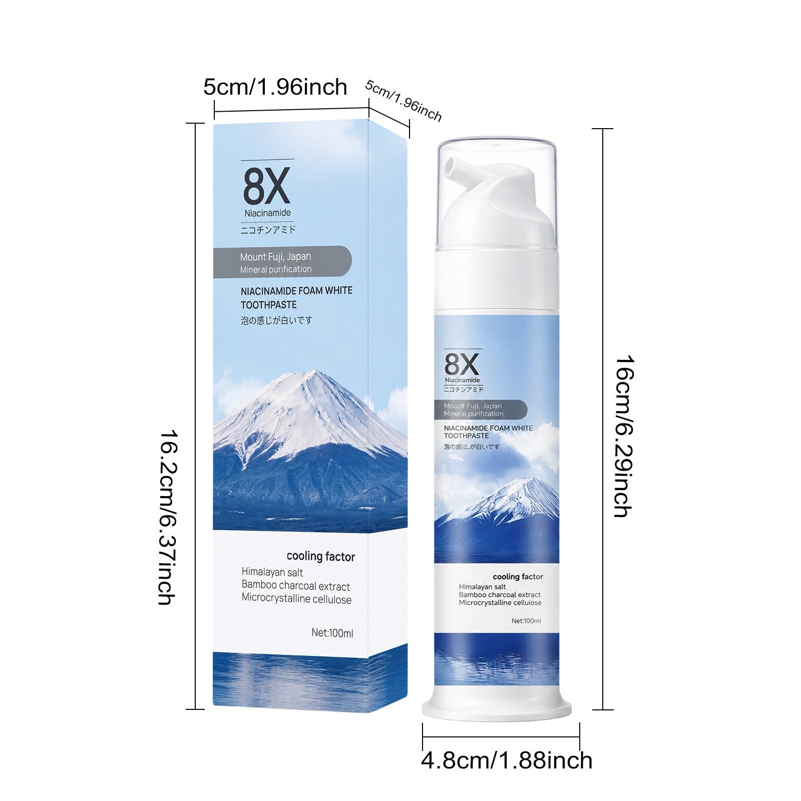 Dentifrice blanchissant à la niacinamide, Dentifrice blanchissant pour éliminer les taches, Favorise des dents fortes une haleine fraîche, Convient à l'hygiène bucco-dentaire quotidienne (4pcs)